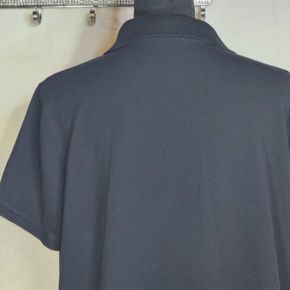 Izod Woman Black Lilac Piping 5 Button Cotton Span SS Henley Polo Top Size 1X - Picture 13 of 16